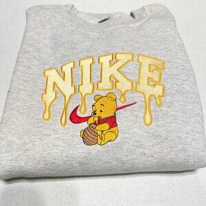 Nike Winnie The Pooh Embroidered Adult Unisex Crewneck Sweatshirt Honey Drip